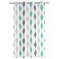 thumbnail image 2 of Outdoor Curtains for Patio Teal Grey and Black Geometric Striped Waterproof Privacy Outside Curtains with 2 Tiebacks Grommet Top Pergola Curtains for Porch Cabana Gazebo 1 Panel, 54x95 inch, 2 of 7