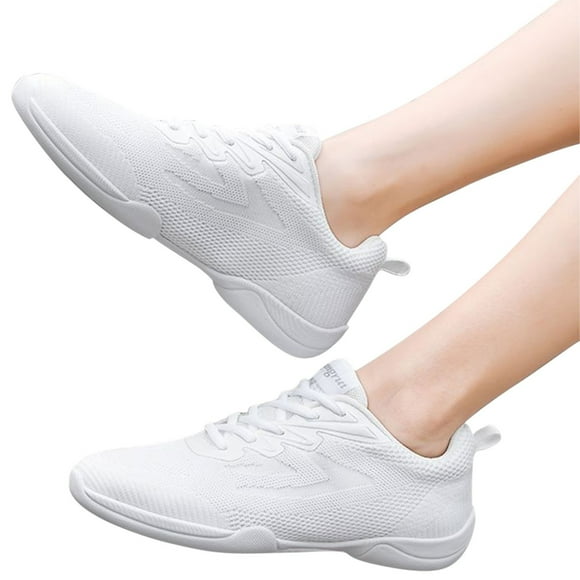 XIAQUJ Women's Competitive Cheerleading Shoes Training Shoes Breathable Mesh Surface Comfortable Soft Soles Women's Fashion Sneakers White 6(37)