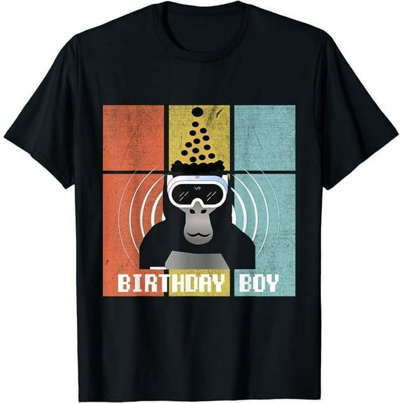 Gorilla Birthday Decorations, Monke Tag VR Gamer for Kids T-Shirt