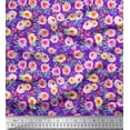 thumbnail image 1 of Soimoi Purple Cotton Duck Fabric Leaves & Floral Watercolor Fabric Prints by Yard 42 Inch Wide, 1 of 3