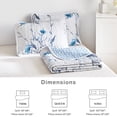 thumbnail image 7 of Botanical Quilt Set 3 Pieces Full/queen Size  Blue Flower Branch On White Reversible Bedspread Coverlet Soft Microfiber Lightweight Bed Cover For All Season (90" X 90" 1 Quilt+ 2 Pillow Shams), 7 of 7