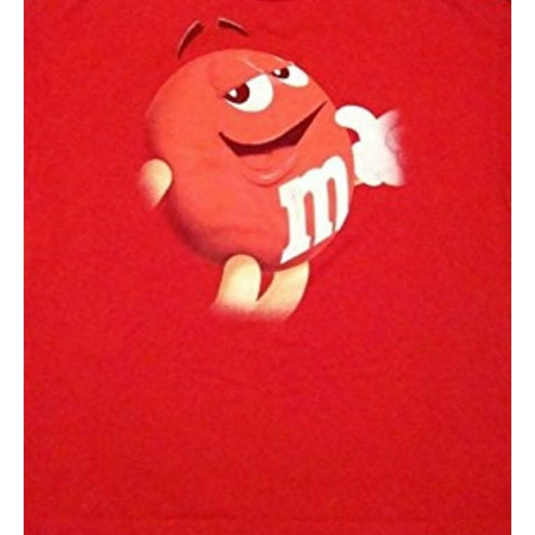 M&M M&M's Candy Red Silly Character Face Red Thumbs Up Adult Men T-Shirt  (Size XXL XX-Large, Red Thumbs Up)