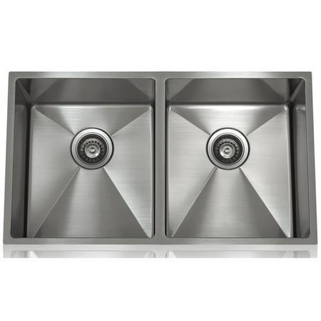 Lenova One Half Radius Equal Bowl 31 X 18 Double Basin Undermount Kitchen Sink With Drain Assembly