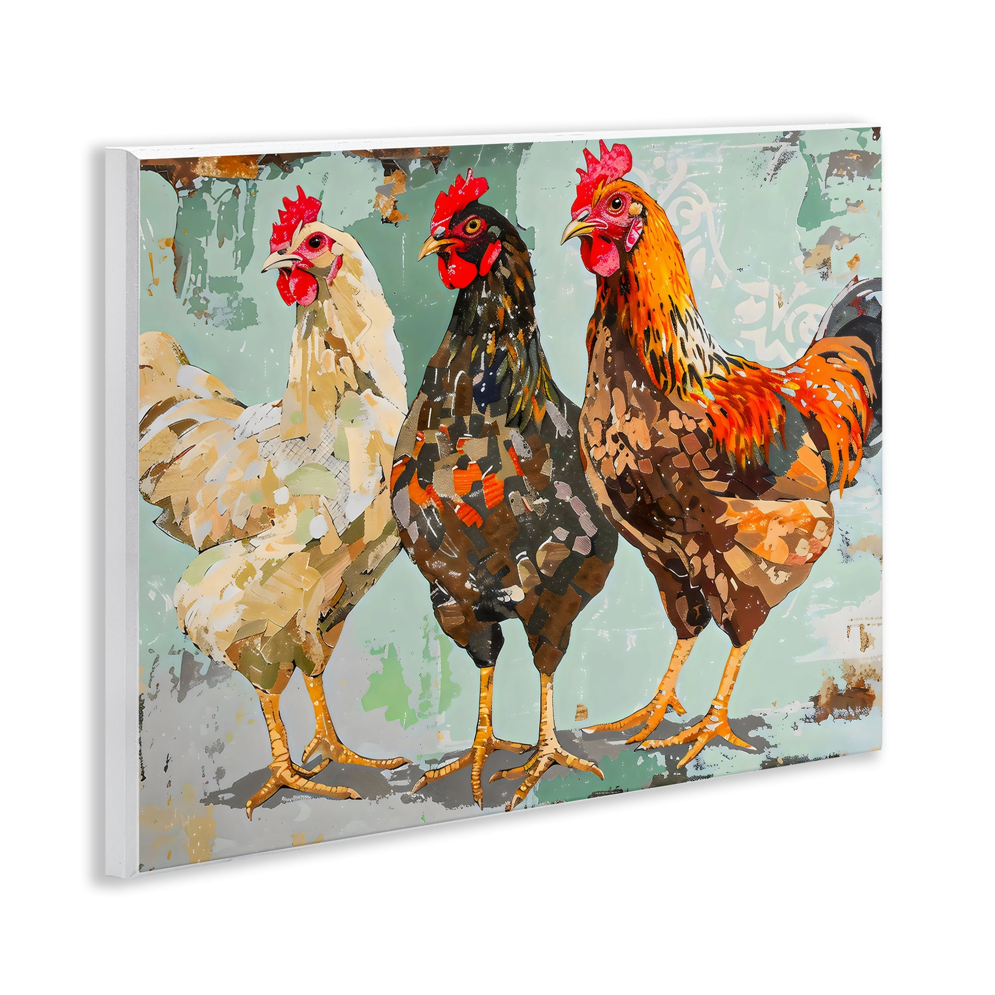 Stupell Industries Abstract Chickens Trio Wall Plaque Art, design by Creative Studio