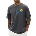 thumbnail image 2 of Men's Ultra Cotton T-Shirt Men's Printing Short Sleeved Blouses Round Neck Pullover Casual And Fashionable Top Dark Gray S, 2 of 5