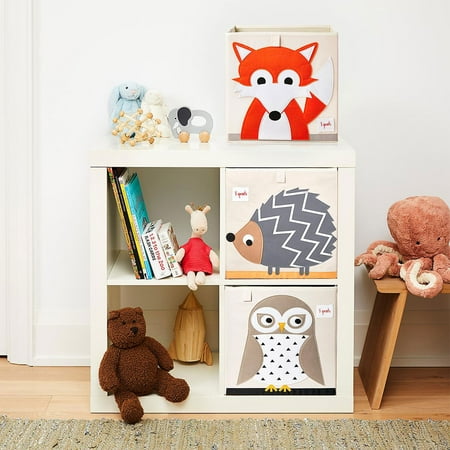 3 Sprouts - Children's Foldable Fabric Storage Cube Box Soft Toy Bin