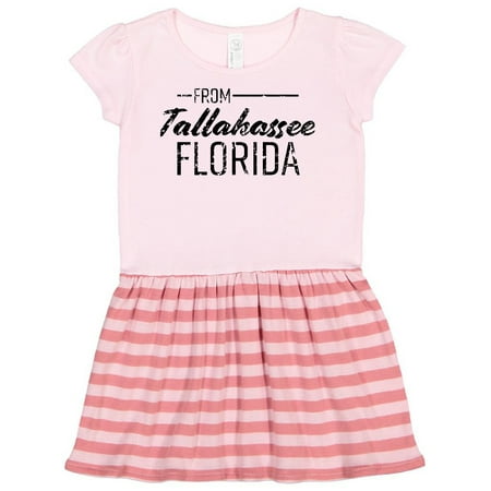 

Inktastic From Tallahassee Florida in Black Distressed Text Gift Toddler Girl Dress
