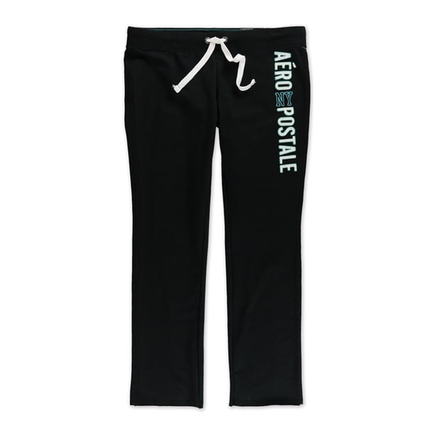 Aeropostale Vert NY Logo Pantalones de chándal deportivos para mujer, negro, XS Aeropostale Pantalones deportivos