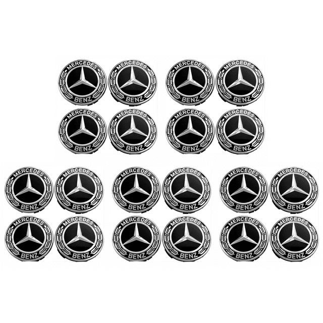 4 Tapacubos 2.953 In para Emblema AMG Corona Laurel Color