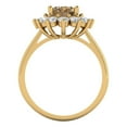 thumbnail image 4 of Clara Pucci 14K Yellow Gold 2.72ct Champagne Halo Ring for Women, 4 of 7