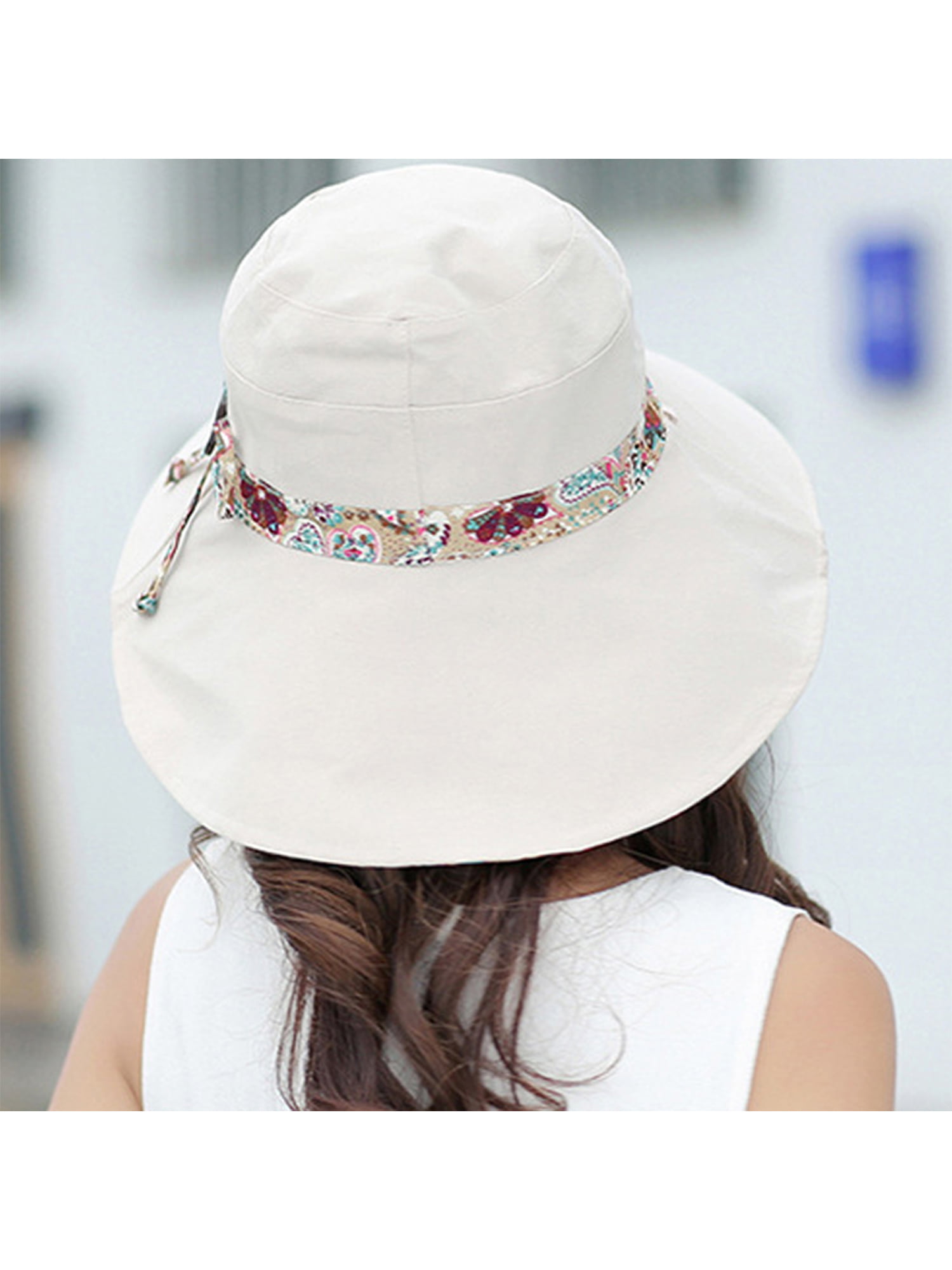 AUQ Women Summer Casual Big Wide Brim Cotton Hat Floppy Derby