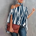 thumbnail image 2 of Fesfesfes Womens Tees Women Casual Half Sleeve Halter Neck Off Shoulder Printed And Solid Loose Pullover Blouse Tops Womens Work Shirts M(US:6), 2 of 6