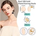 thumbnail image 2 of 20Pcs 18K Gold Plated Teardrop Earring Findings Flat Plate Earring Posts Loop and Butterfly Earring Backs, 2 of 9