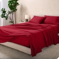 thumbnail image 1 of Juego de Sábanas de Lujo Bare Home 100 % Algodón Twin-XL Rojo 3 Piezas, 1 of 9