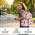 thumbnail image 3 of Yuyamidu Pink Horse Floral 17 Inch Kids Backpack Set 4Pcs for Elementary Students Grade 3-5, Includes School Bookbag, Lunch Tote, Pencil Case, Water Bottle Bag for Girls Boys Day Use, 3 of 3