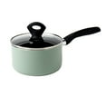 thumbnail image 4 of Basic Essentials 4 Piece Nonstick Aluminum Starter Cookware Set Saute Fry Pan Saucepan Pot with Glass Lid and Nylon Turner, Sage, 4 of 6