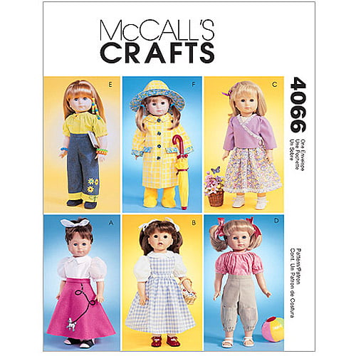 McCalls Patterns M6778 A 6/8/ 10 18-inch Doll Clothes Pack of 1 White 