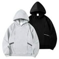thumbnail image 5 of MHFRRA Sudadera con Capucha y Cremallera para Hombre, Estilo Urbano, Holgada, Informal, para Uso Diario y Comodidad Gris claro, 5 of 5
