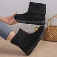thumbnail image 5 of Wedge Snow Boots for Women 2025 Winter Fashion Casual Suede Knit Patchwork Wide Width Walking Wide Mid Calf Ankle Booties, 5 of 7