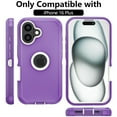 thumbnail image 2 of Hotpom Phone Case for iPhone 16 Plus Heavy Duty Shockproof Dustproof Phone Case, Purple/ White, 2 of 3