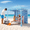 Light blue, variant on Roomisland Beach Cabana for Sand, UPF 50+ Sun Shelter with Side Wall, Easy Setup Beach Canopy Tent with Sandbags, Wind Resistant, Roof Vent, for Family