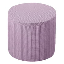 Ottoman Cover Round, Stretch Ottoman Slipcover Fit Diameter 9.8"-12.6", Non-Slip Footstool Protector Cover Light Purple