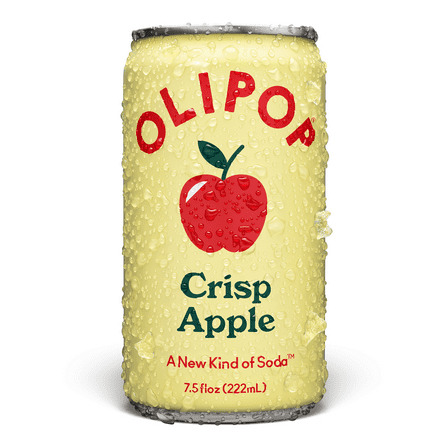 OLIPOP Prebiotic Soda, Crisp Apple, 7.5 fl oz Mini Can