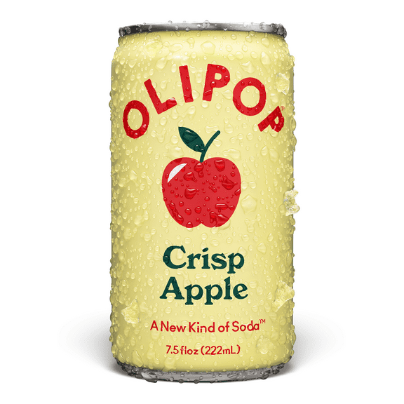 OLIPOP Prebiotic Soda, Crisp Apple, 7.5 fl oz Mini Can