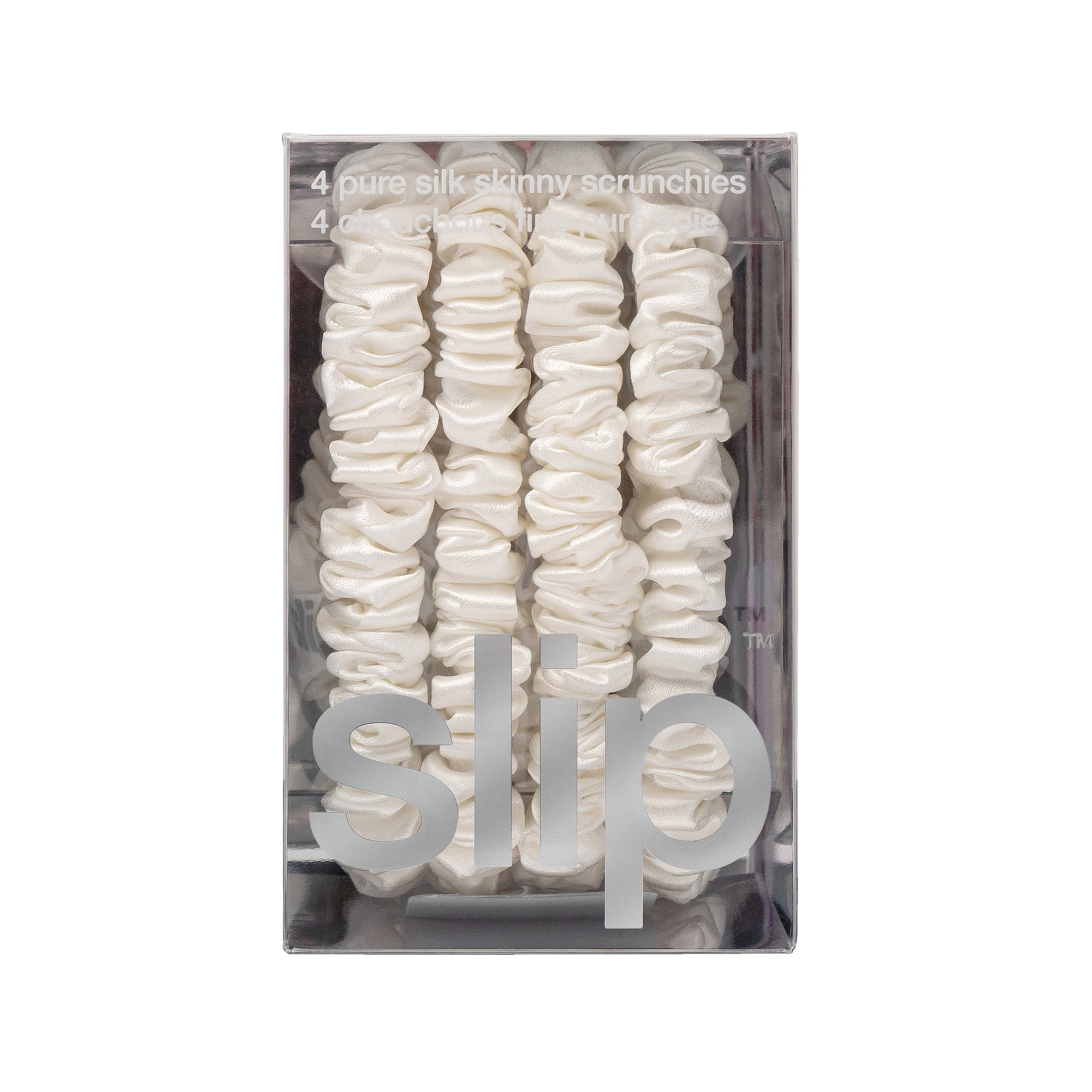 slip pure silk skinny scrunchies - white