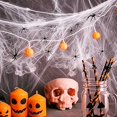 thumbnail image 6 of Zoxiy Glow in The Dark Halloween Spider Web Decorations, Stretchable Fluorescent Luminous Cotton Cobweb, Flexible DIY Halloween Decor MaterialFestive Cobweb for Party Scene Display Holiday Layout, 6 of 6