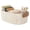 White Small, variant on Cotton Rope Storage Basket with PU Leather Handles, Woven Organizer Basket for Clothes, Towels, Books and Home Storage,White Large