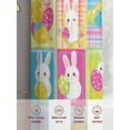 thumbnail image 5 of Spring Easter Sheer Curtains 54 Inch Length 2 Panels Set, Bunny Plaid Eggs Farmhouse Checkered Voile Window Treatment Rod Pocket Short Kitchen Curtains Drapes for Bedroom 52"x54"x2, 5 of 7