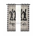 thumbnail image 7 of Black Grey Easter Blackout Curtains for Bedroom, Polka Dot Bunny Spring Vintage Plaid Checkered Thermal Insulated Kitchen Drapes with Grommets, Light Blocking Window Treatment, 2 Panels 42" x 45", 7 of 7