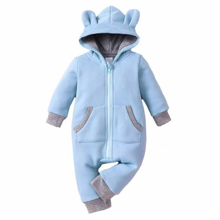 

Dezsed Winter Baby Clothes Toddler Baby Rompers Girl Long Sleeve Hooded Bear Ear Romper With Pockets Boys Jumpsuit Newborn Photography Outfit 0-12 Months