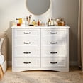 thumbnail image 5 of Bedroom Furniture Sets - Queen Size Bed Frame with Headboard, 2 Nightstands, 4-Drawer Dresser & 8-Drawer Dresser, White, 5 of 17