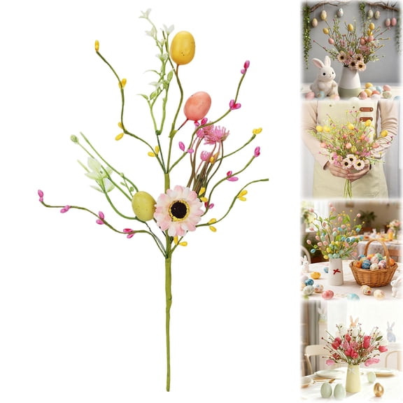 Artificial Easter Yellow Daisy Pick Fake Spring Blooms for Holiday Table Centerpiece Vase Floral Home Decor