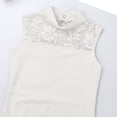 thumbnail image 7 of Oyolan Kids Girls Ballet Dance Gymnastics Leotard Bodysuit Turtle Neck Lace Back Sleeveless Jumpsuit Ivory 3XL, 7 of 7