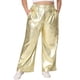 thumbnail image 1 of Pantalones jogger metálicos de talle alto y stretch para mujeres de talla grande Agnes Orinda, streetwear holográfico hip hop dorado 4X, 1 of 6