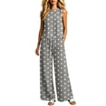 thumbnail image 2 of BRELIL Women Two Piece Sets Polka Dot Boho Vacation Outfits Round Neck Sleeveless Tank Top Wide Leg Long Pants Casual Loose Lounge Matching Set, Gray S, 2 of 6