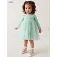 thumbnail image 4 of PMVFHDE Robe à Carreaux pour Filles, Robe à Manches Longues Imprimée Arc-en-Ciel d'Automne pour Enfants, Vert Menthe, 6-7 Ans, 4 of 7