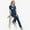 Navy Blue, variant on LYMAYTER Women Quick-Dry Medical Uniform Comfort Ventilate Multi-pocket Design Medical Uniform Top & Pants for S-2XL