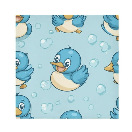 

Napkin Satin Napkin 20*20Inchx4 Kitchen Towel Dinner Plate Towel Decorative Towel Napkin Tea Towel Suitable For Kitchen Table Cute Blue Duckling3