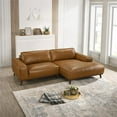 thumbnail image 4 of Oasis Modern Design Top Grain Leather Right-Faced Sectional Sofa in Tan, 4 of 7