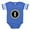 Royal Blue, variant on - Monogram Medallion I - Cute Infant Baby Football Bodysuit