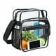thumbnail image 1 of pstuiky Bolsa de maquillaje transparente extragrande bolso de hombro transparente neceser transparente bolsa de maquillaje para pañalera (negro), 1 of 6