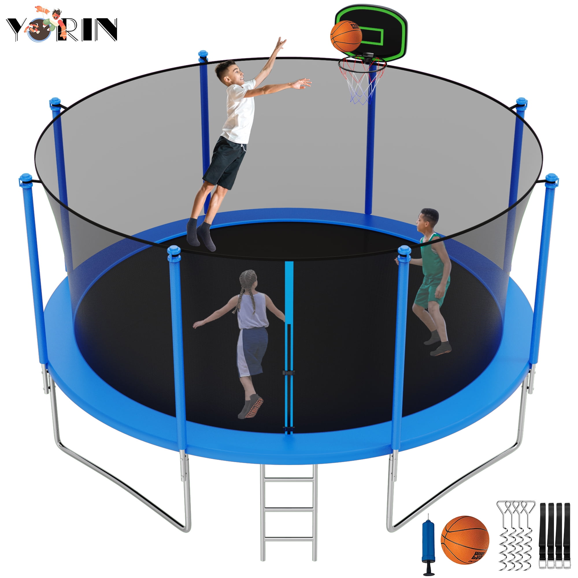 YORIN Trampoline with Enclosure for Adults Kids, 1200LBS 12FT