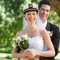 thumbnail image 4 of GOOHOCHY Bride Navy Hat with Veil Fiesta de bodas Sombrero azul marino Cabello Bridal Accesorio de accesorio de novia Regalo, 4 of 7