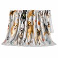 thumbnail image 2 of Adorable Dog Breed Pattern Hearts Paw Prints, Playful Pet Portrait Pattern, Warm Flannel Blanket for Living Room and Reading Nook, Dog Lovers Friendship Gift, Pet Lover Home Decor, 2 of 9