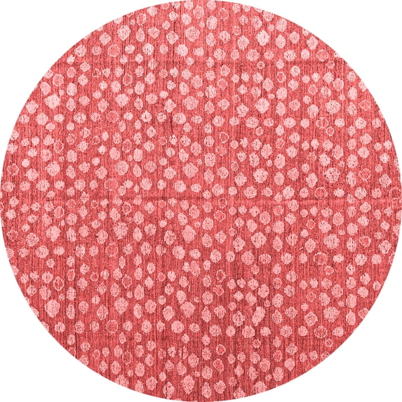 Ahgly Company Indoor Round Abstract Red Modern Area Rugs, 5' Round