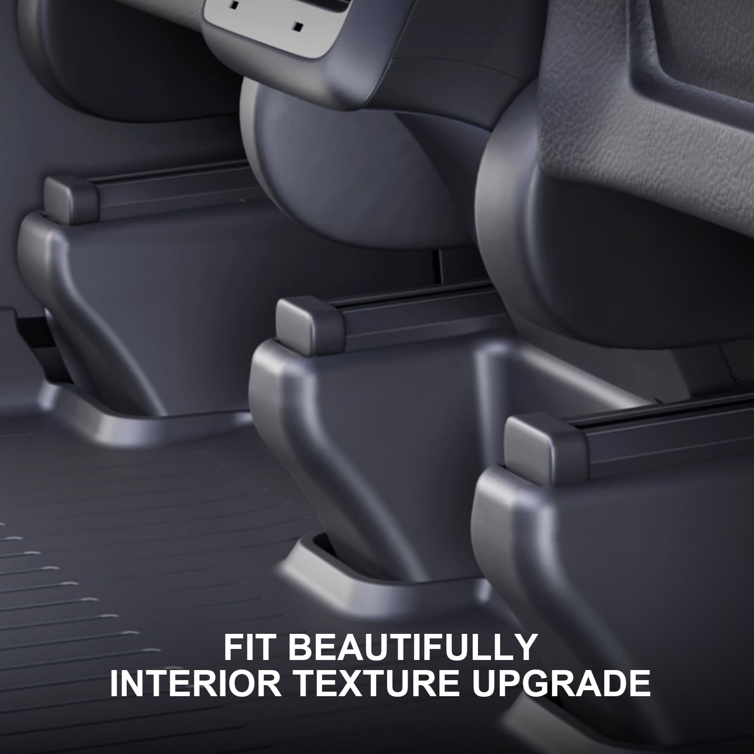 TJS for Tesla NEW Model Y (Juniper) Underseat Protector, Seat Slide Rail Cover Rear Row Under Seat Rail Anti-Kick Slide Fleece Interior Accessories 2025–2026